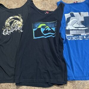 Y2k Vintage Quicksilver Muscle Shirt Lot Of 3 Tank Tops Surf Skater Size XL